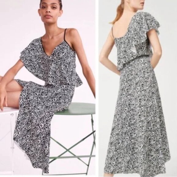 Club Monaco Black and White Asymmetrical Dress - Picture 2 of 7